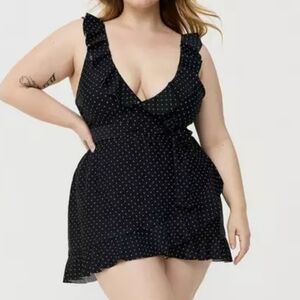 NWOT Torrid Black Polka Dot One-Piece Swimsuit